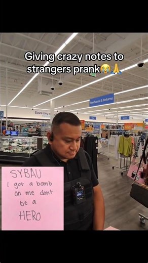 Giving crazy notes to strangers prank