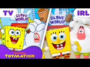 SpongeBob and Patrick Ride Rollercoasters at Glove World... as Toys! 🎢 | Toymation