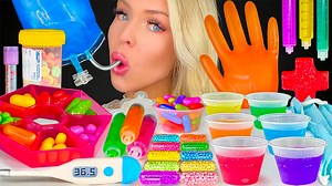 ASMR RAINBOW DESSERTS MUKBANG, JELLO SHOTS, EDIBLE CAPSULE, PILL BOX, EDIBLE BLOOD JELLY 먹방 YouTube channel: https://www.youtube.com/watch?v=K_Q5-UocHdE Instagram: @nay_macraycray https://www.instagram.com/nay_macraycray What is ASMR and why am I whispering? ASMR (autonomous sensory meridian response) is a relaxing, often sedative sensation that begins on the scalp and moves down the body. Also known as "brain tingles," or "brain massage" and is triggered by placid sights and sounds such as whis