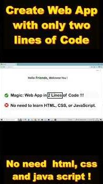 CreateWeb App with Two Lines of Code