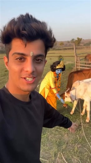 Vicky on Instagram: "श्री राधे राधे 🦚🤭💕🤞 . . #radheradhe #AI #officialvickykukkar"