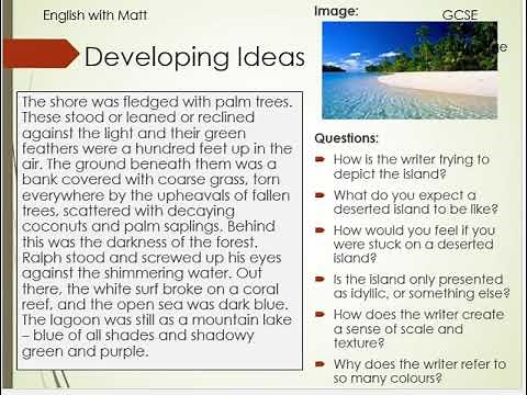 4. GCSE English: Language analysis (Lord of the Flies)