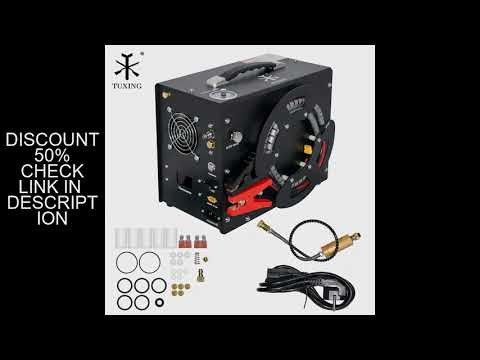 TUXING TXES062 300Bar 4500Psi PCP Air Compressor High Pressure Portable Compressor Built-in Power Ad
