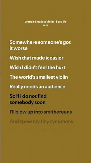 World’s Smallest Violin (Sped Up) - AJR (Lyrics)