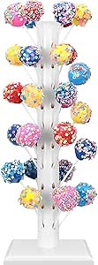 Wood Lollipop Stand, 60 Holes Cake Pop Stand, Tree Lollipop Holder, Lollipop Display Stand, Decorative Candy Table Stand Dessert Stand, White Lollipop Cake Stand for Baby Showers Anniversaries Party