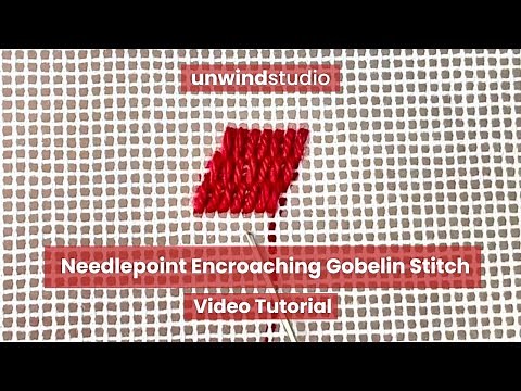 How To Needlepoint Gobelin Encroaching Stitch Video Tutorial