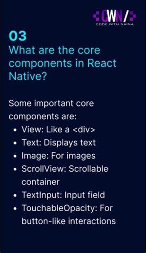 What are the core components in React Native? #3