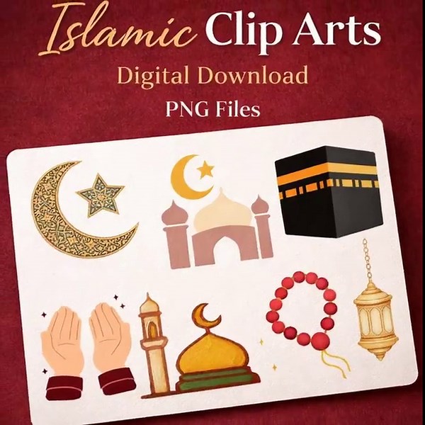 Islamic Clipart PNG Bundle | 10 Muslim & Arabic Designs | Graphics for Crafts, Stickers - Etsy