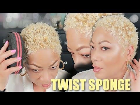 HOW TO USE A CURL TWIST SPONGE COMB TUTORIAL FOR SHORT BLONDE TWA NATURAL HAIR