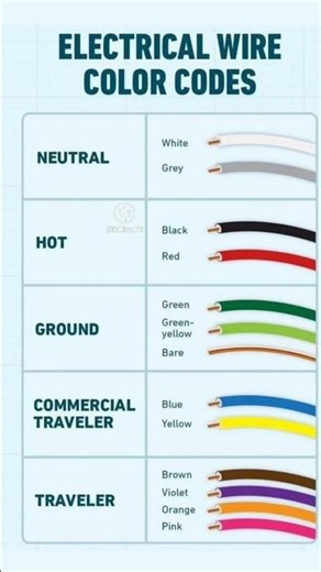 Electrical Wire Color Codes Explained (NEUTRAL, HOT, GROUND & MORE!)#shorts #viral #bitcircuit06