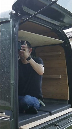 The storage capacity of the Every van has been dramatically transformed! DIY large storage shelve...