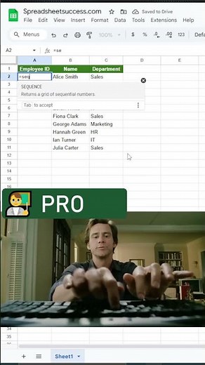🔢 Generate sequential numbers in Google Sheets #googlesheets #spreadsheettips #spreadsheethacks