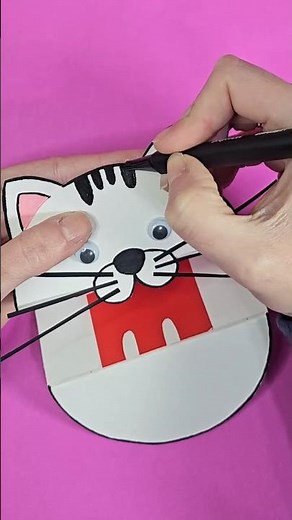 ¡Manualidad fácil, rápida y tierna! Gatito títere 🐱✨