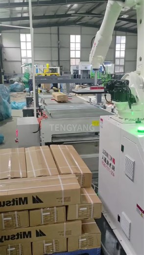 Collaborative palletizing robots.#industrialrobot #robot #industry #pallet #robotics