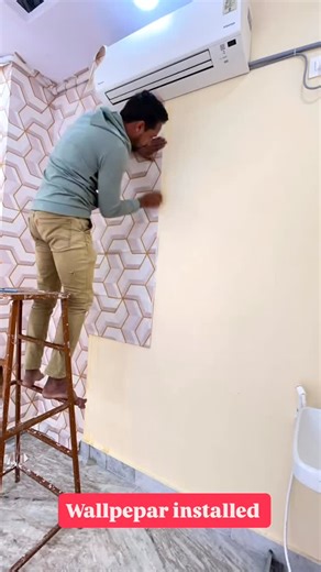 Home interior Lucknow on Instagram: "Wallpepar installed #interiordesign #homeinteriors #pvcsiling #pvcpannels #homedecoration #wallpapers #interiordecor"