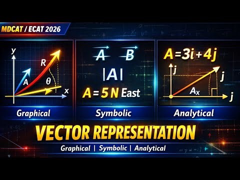 Vector Representation Made Easy ||Graphical, Symbolic & Analytical (MDCAT 2026)