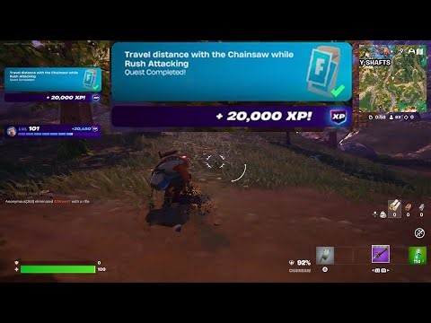 How to EASILY Travel distance with the Chainsaw while Rush Attacking in Fortnite locations Quest!