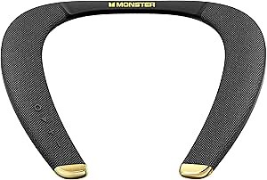 Monster Boomerang Petite Neckband Bluetooth Speakers, Neck Speaker with 15H Playtime, aptX High Fidelity 3D Stereo Sound, Low Latency, Built-in Mic, IPX5 Waterproof Wearable for Home Outdoor