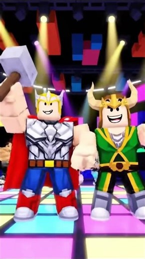 THOR vs LOKI: Epic Dance Battle! ⚡️💚 #Shorts #roblox #marvel #thor #loki #game #dance #funny #music