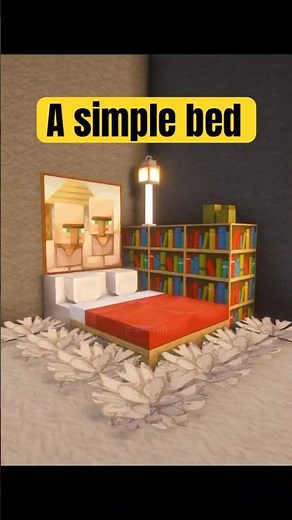 How to Build a Simple Bed #minecraft