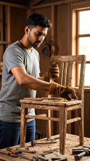 30 Saal Purani Kursi Ko Luxury Chair Bana Diya 😱 | Furniture Restoration | #shorts