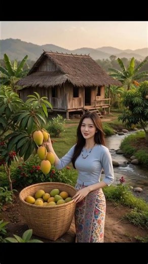 🇲🇲 Authentic Myanmar Village Life | Picking Mangoes & Traditional Cooking
