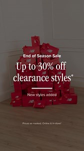 3K views · 11 reactions | New Balance End of Season Sale now on. Up to 30% off clearance styles with new styles added. Prices as marked. Online & in-store*. | New Balance | Facebook