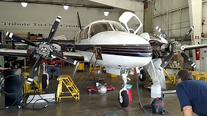Last Friday, MMS Aviation Chief Inspector Dale Coates supervised landing gear retraction checks on a Piper Navajo Chieftain. Several retractions make up the whole inspection sequence. Here's the final cycle of the landing gear check. | MMS Aviation