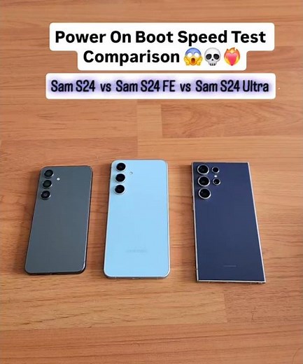 Samsung S24 vs S24 FE vs S24 Ultra ⚡ Power On Boot Speed Test Comparison |Fastest Samsung 🔥🤯 #shorts