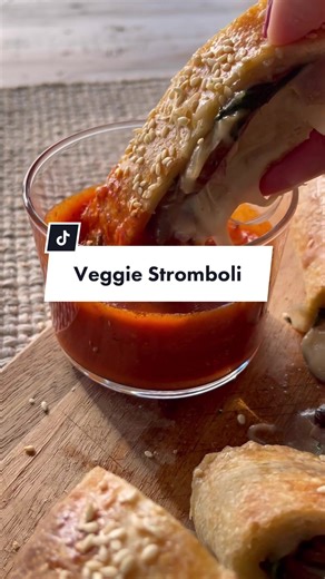 Healthy Veggie Stromboli Recipe with Spinach and Mushrooms
