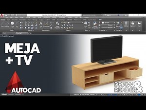 How to Draw and Render a TV Table with a TV Illustration on Top Using AutoCAD