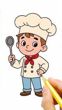 How To Draw A Chef Boy #shorts #kids #kidsdrawing #kidsvideo #kidssong #kidslearning #howtodraw