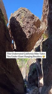 Hike through caves, climb a carved rock staircase, and try to spot California condors soaring overhead! The Condor Gulch to High Peaks Trail Loop is one of the park’s best hikes 😊 Starting at the Bear Gulch Day Use Area, you’ll climb to the Condor Gulch Overlook before tackling the High Peaks Trail’s steep, hand-carved staircase beneath a Hanging Rock. The loop finishes with a walk through the seasonal Bear Gulch Cave, where boulders form a tunnel-like passageway! 🥾 Hike Details: Condor Gulch 