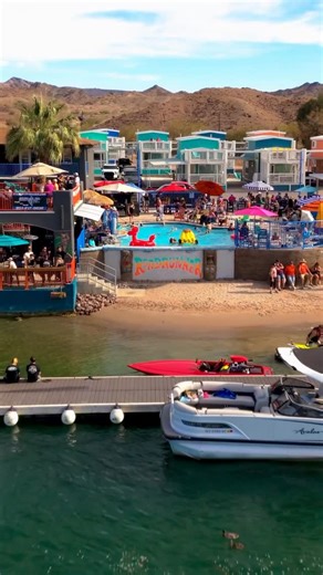 Roadrunner Resort & Floating Dock Bar on Instagram: "Roadrunner Resort in Parker, AZ is just a short drive from Southern California, Phoenix, or Las Vegas, this exclusive resort redefines luxury✨ Sip cocktails at the floating bar, unwind in the stunning pool, and retreat to your private bungalow with elevated finishes🤩 When the sun sets, the on-site nightclub brings the energy💃 This is where indulgence meets escape🎉 Book Now: theroadrunnerresort.com"