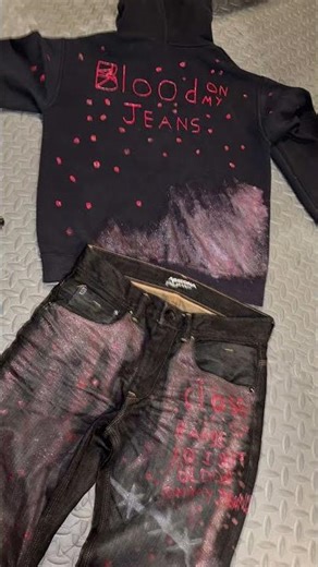 Juice wrld diy painted jeans and hoodie duo #juicewrld #diy #diyjeans