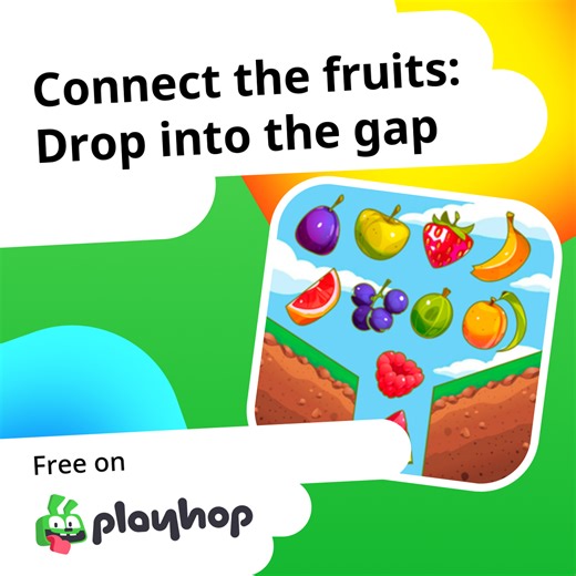 Connect the fruits: Drop into the gap: Play Online For Free On Playhop
