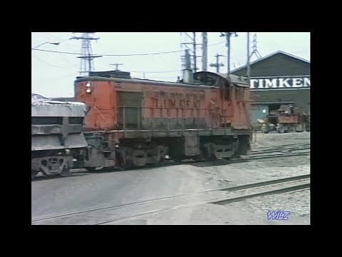 Conrail Interchange (CP McKinley) and Timken Alco S-4 at Canton Ohio 1986