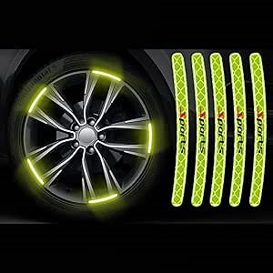 Car Wheel Hub Reflective Sticker,Safety Decoration Stripe Universal Wheel Hub Reflective Sticker (20PCS)