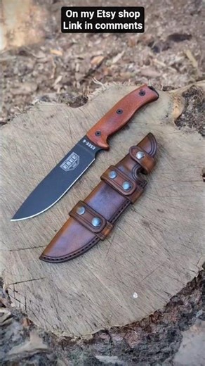 Horizontal / Vertical Handmade Leather Sheath for ESEE 6 knife #eseeknives #handcraft #leathercraft