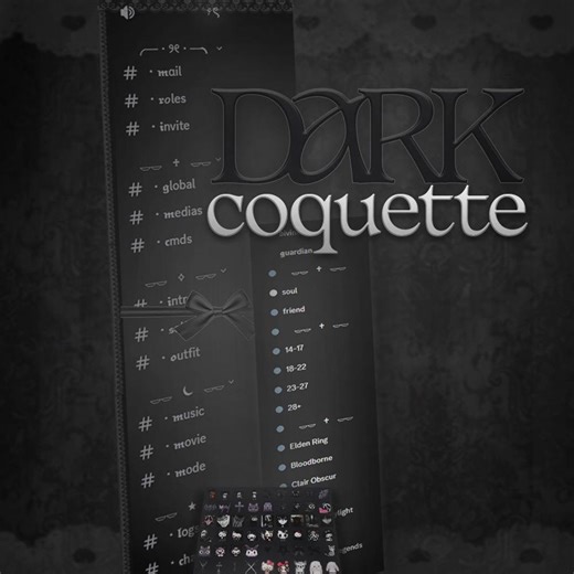Dark Coquette Discord Server Template | (emojis - Channels - Roles) | Goth Gothic Vampire Aesthetic Halloween Dark Minimalist Romantic Lace - Etsy