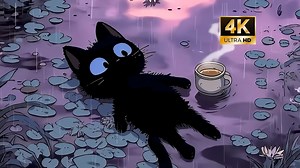 「【4K】荷塘中疲惫的猫！」动态壁纸分享