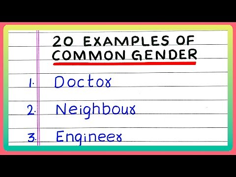 Examples of Common Gender | 20 Examples of Common Gender