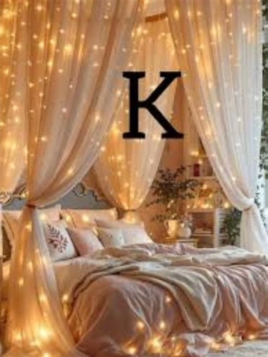 🌙 Aesthetic Bedroom Night View 🛏️✨ | Glowing Alphabets at Night