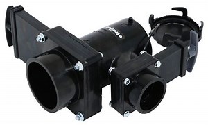 Double RV Waste Valves - Sanitation Tee - Rotating - 3" Spigot and 1-1/2" Hub Valterra RV Waste Valv