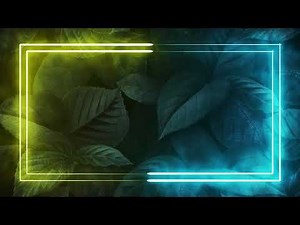 Cyan Blue Yellow Leaves Framed Abstract Cool Loop Neon Background Animation || For Edits