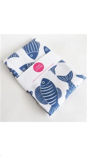 Fish print tea towel