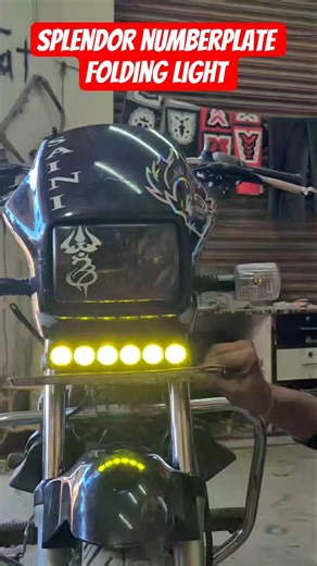 splendor bike numberplate folding light installation |6lens bike modification light #shots #youtube