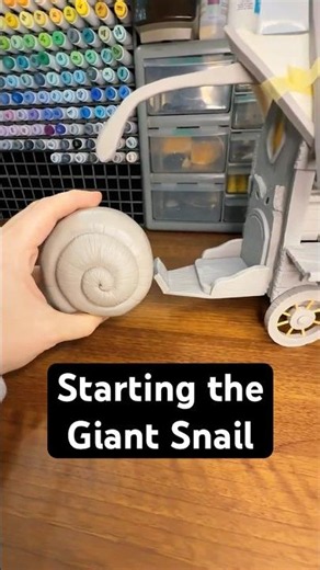 I Started Sculpting the Giant Snail Pulling the Merchant Cart 🐌🏮 #polymerclay #worldbuilding