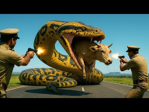SAVING COW FROM 30-FOOT PYTHON! 🐍 (Action from Start to Finish)
