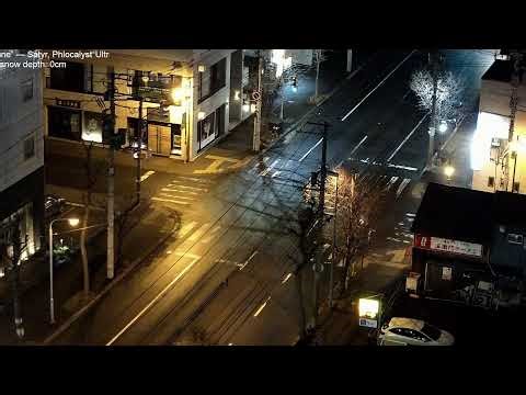 Sapporo in Spring, lofi radio 24 hours | April 6, 2026 | 札幌市中央区交差点の積雪ライブカメラ